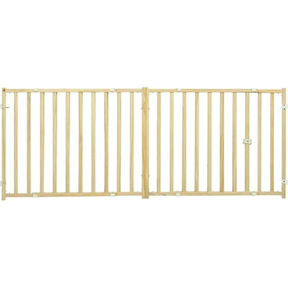 Home for Pets Extra-Wide Wooden Dog Gate, 24" High Pet Gate Expands from 50"-94"